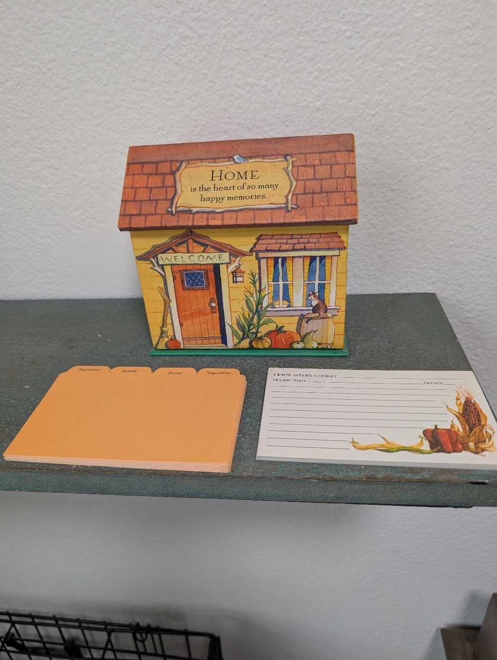 Better Homes and Garden Heart and Home Collection House Shaped Recipe Box + Card